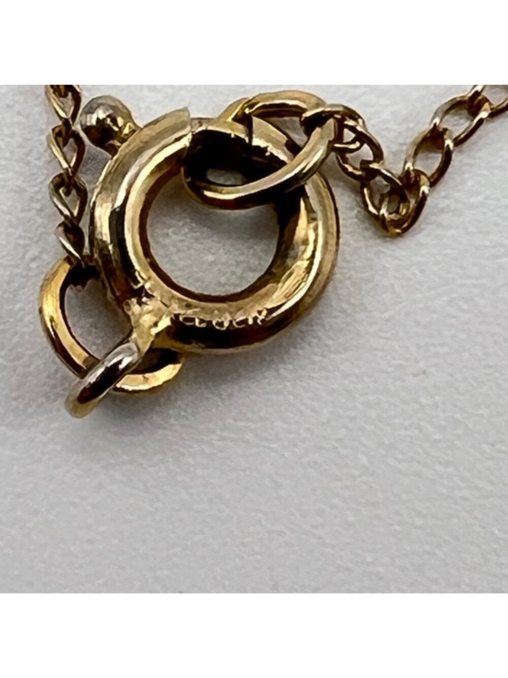Vintage Gold Filled Pendant Necklace Floating Opal Chip 1/20 12K Glass Orb - Picture 7 of 13